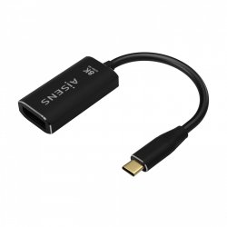 AISENS Aluminum USB-C to Displayport 8K@60Hz Converter, USB-C/M-DP/H, Black, 15cm