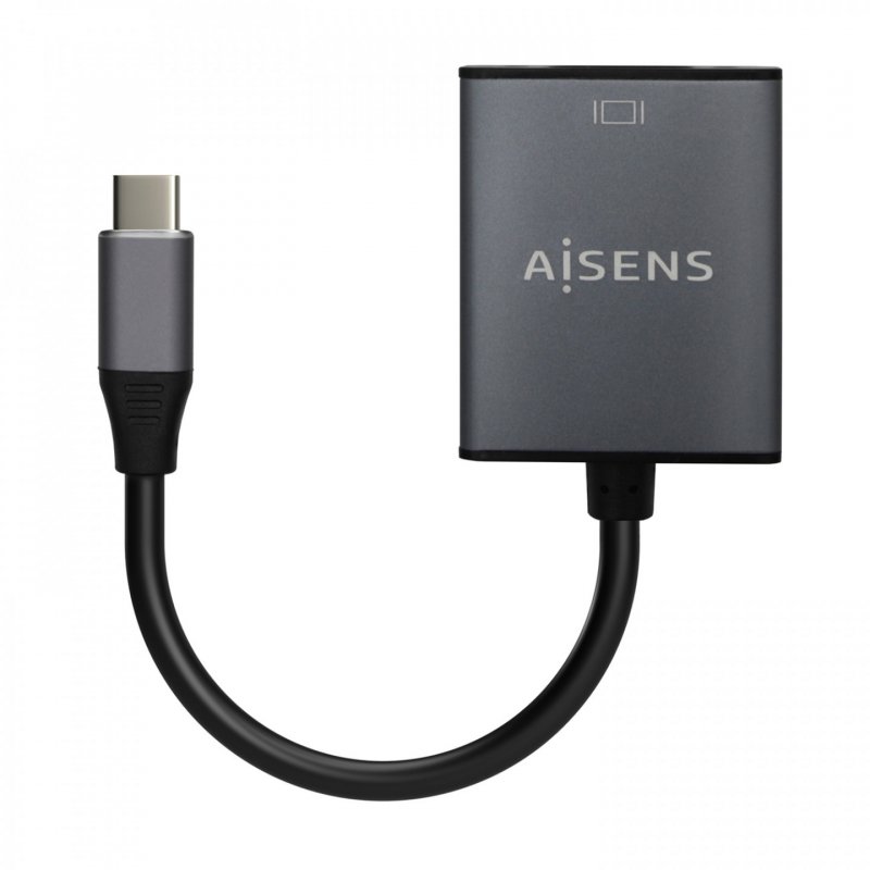 AISENS Aluminum USB-C to VGA Converter, USB-C/M-HDB15/H, Grey, 15cm