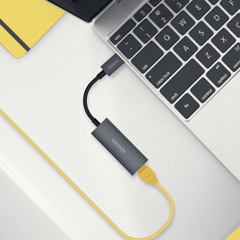 CABLE CONVERSOR AISENS USB3.1 GEN1 USB-C A ETHERNET GIGABIT GRIS 15CM