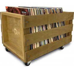 Wooden Crate on Wheels Light Wood