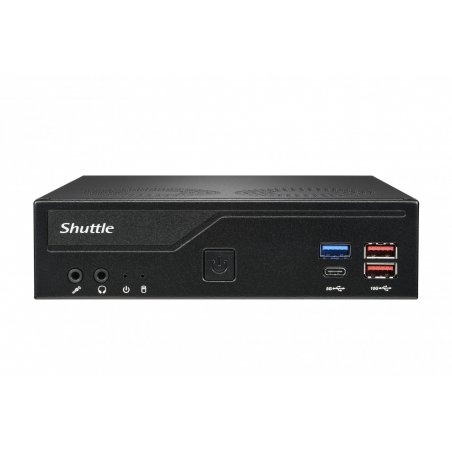 Shuttle Slim PC DH770 , S1700, 2x HDMI, 2x DP , 2x 2.5G LAN, 2x COM, 8x USB, 1x 2.5", 2x M.2, 24/7 permanent operation,