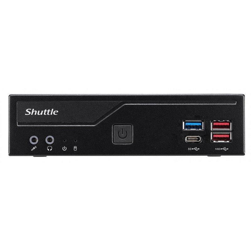 Shuttle Slim PC DH770 , S1700, 2x HDMI, 2x DP , 2x 2.5G LAN, 2x COM, 8x USB, 1x 2.5", 2x M.2, fonctionnement permanent