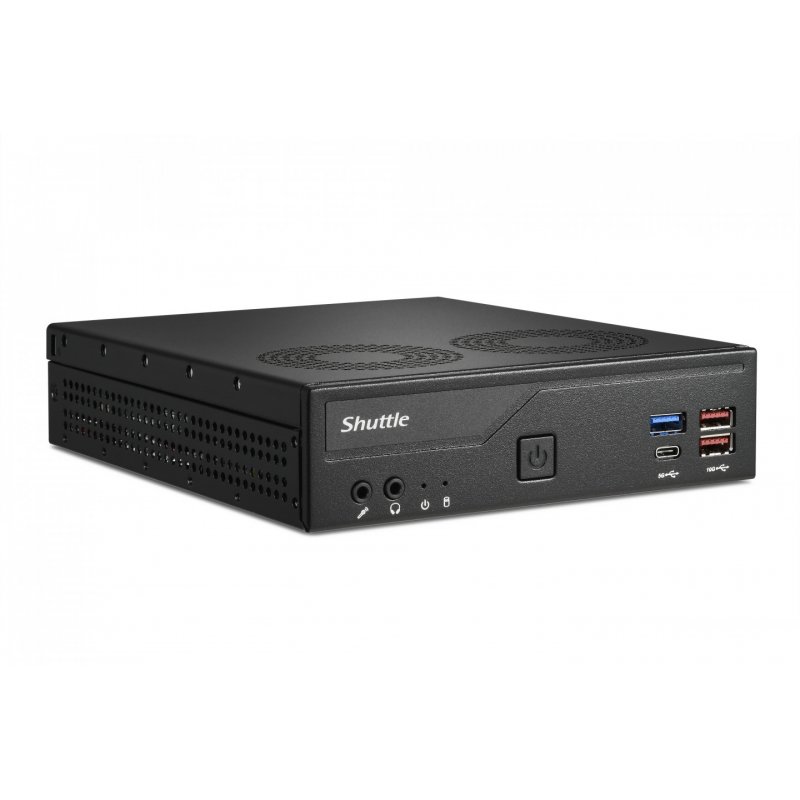 Shuttle Slim PC DH770 , S1700, 2x HDMI, 2x DP , 2x 2.5G LAN, 2x COM, 8x USB, 1x 2.5", 2x M.2, fonctionnement permanent