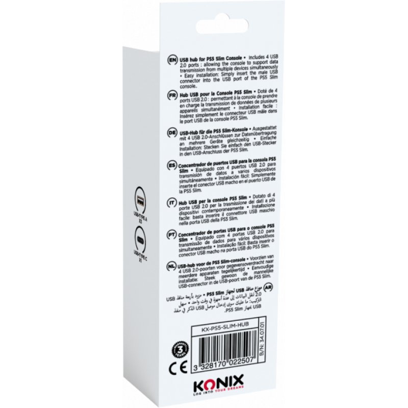 Konix KX PS5 SLIM USB HUB