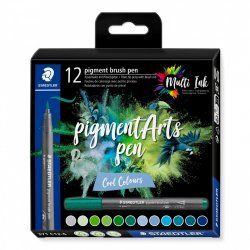 Staedtler Pigment Arts Brush Pen "Cool Colours" 12 pcs