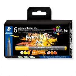 Staedtler Pigment Arts Brush Pen "Yellows & Oranges" 6 pcs