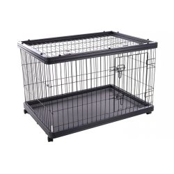 FLAMINGO - Dogkennel on Wheels Pasy - Black - 97,5 x 66.5 x 69cm