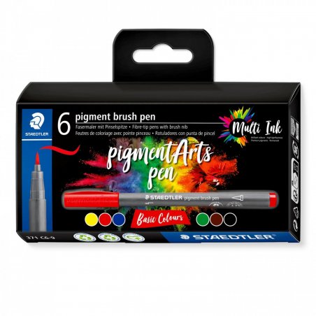 Staedtler Pigment Arts Pen Basic Colours stylo-feutre Multicolore 6 pièce(s)