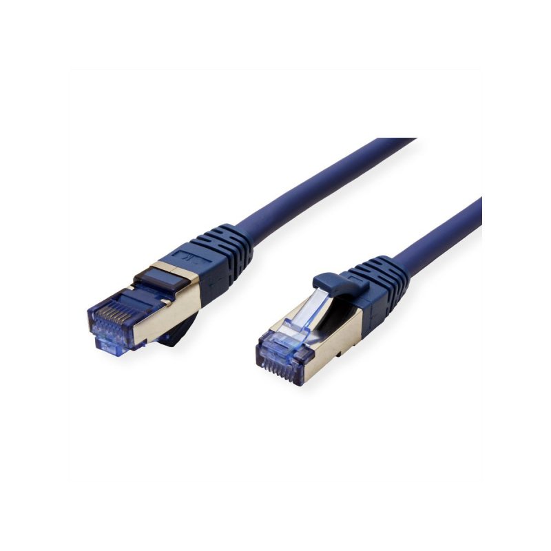 Cordon VALUE S/FTP(PiMF) Cat.6A/Cl.EA bleu, 0,15m