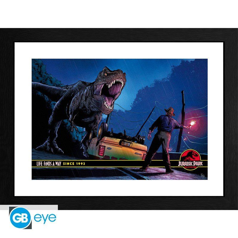JURASSIC PARK - Framed print Alan Grant vs T-Rex (30x40) x2