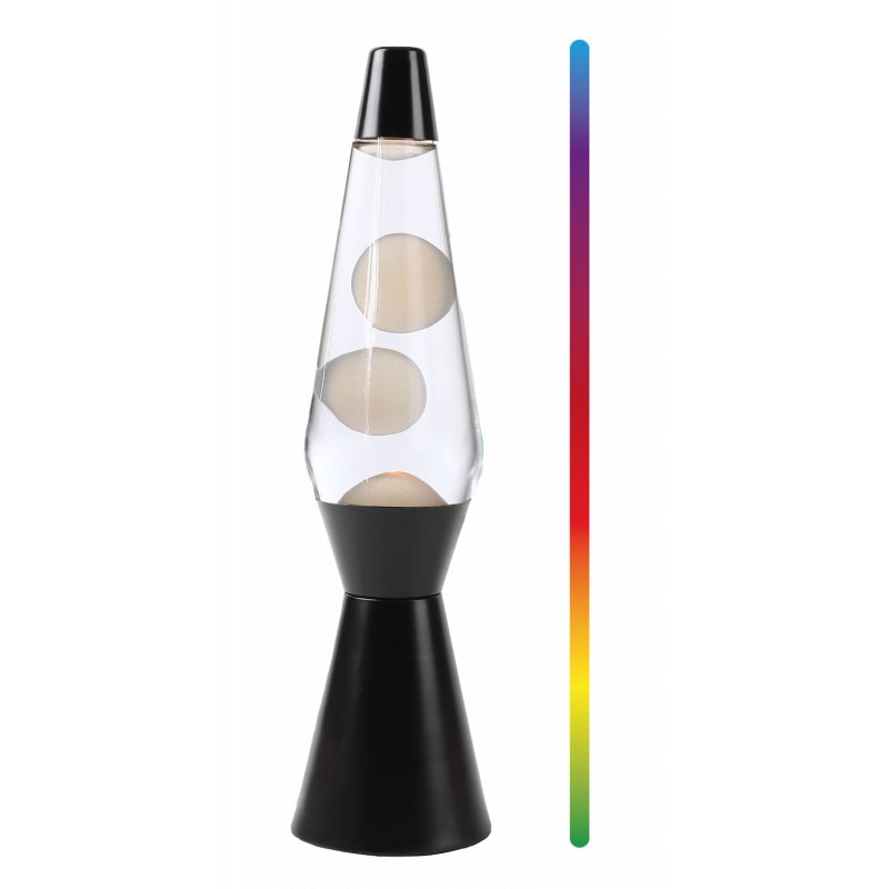 iTotal - LED Lava Lamp with Color-changing Light, White Wax and Black Base - Black - 36 cm (XL2937)