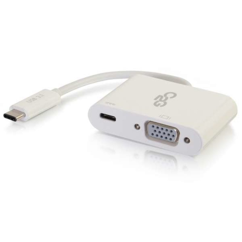 USB-C to VGA and USB-C Charging White