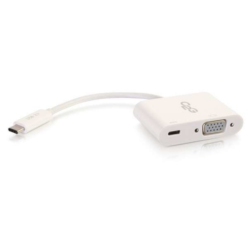 USB-C to VGA and USB-C Charging White