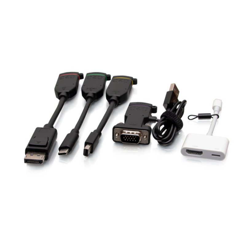 C2G Universal 4K HDMI Dongle Adapter Ring with Color Coded Mini DisplayPort™, DisplayPort, USB-C, Lightning, and VGA