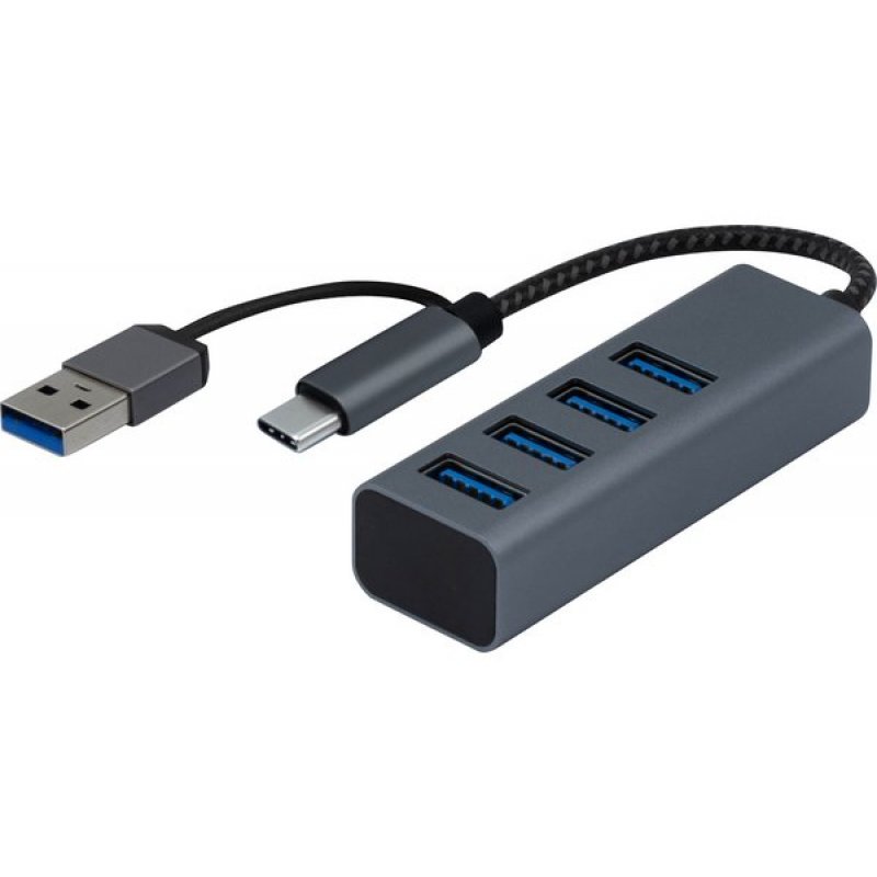 DACOMEX USB Hub HB614 4 x Type-A, adapter Type-A / Type-C