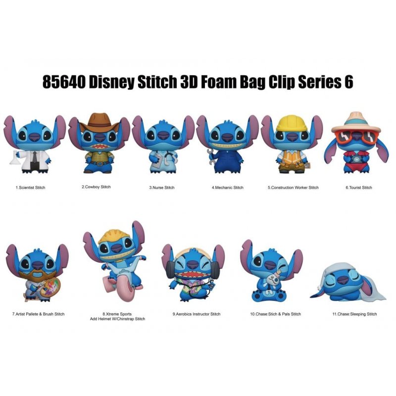 STITCH - Series 6 - 3D Foam Bag Clip (Display 24 Pcs)