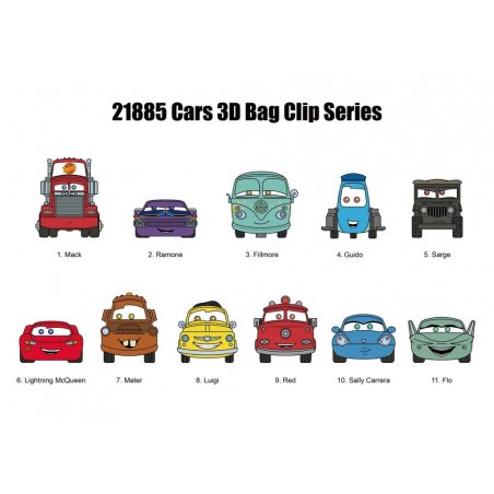 CARS - Series 1 - 3D Foam Bag Clip (Display 24 Pcs)