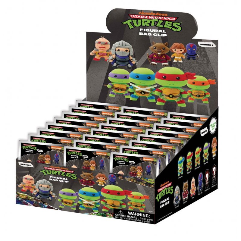 LES TORTUES NINJA - Series 1 - 3D Foam Bag Clip (Display 24 Pcs)
