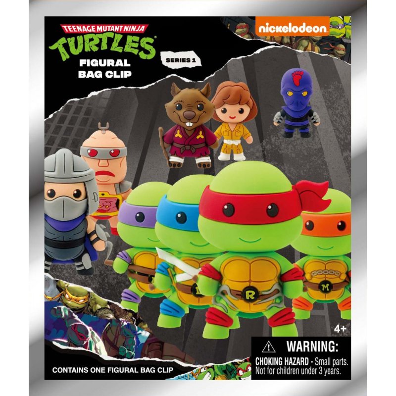 LES TORTUES NINJA - Series 1 - 3D Foam Bag Clip (Display 24 Pcs)