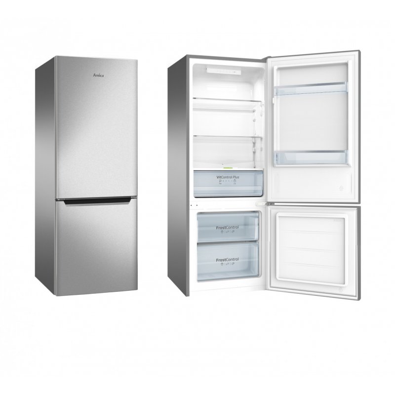 Amica KGCL 384 160 E réfrigérateur-congélateur Pose libre 205 L Acier inoxydable