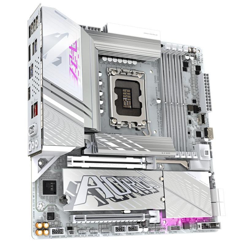 GIGABYTE Z890M Aorus Elite WF7 ICE Mainboard, Sockel LGA 1851, Intel Z890, mATX, DDR5