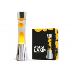 iTotal - Lava Lamp with Silver Base, See-through Liquid and Orange Wax - Orange - 40 cm