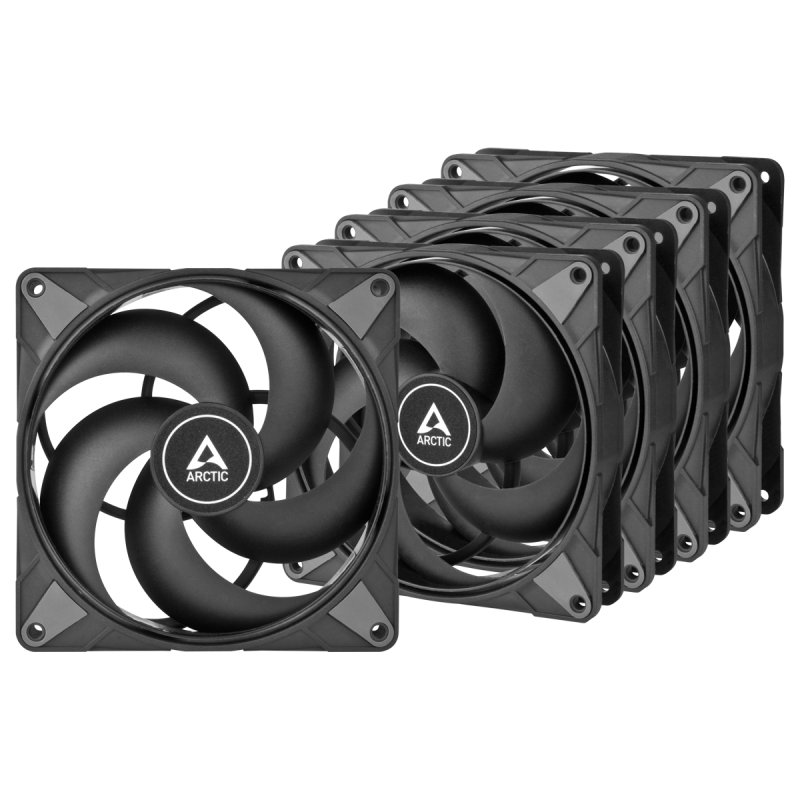Arctic P14 Max High-Speed 14cm PWM Case Fans (5 Pack), Fluid Dynamic Bearing, 400-2800 RPM, 0dB Mode, Black, Value Pack