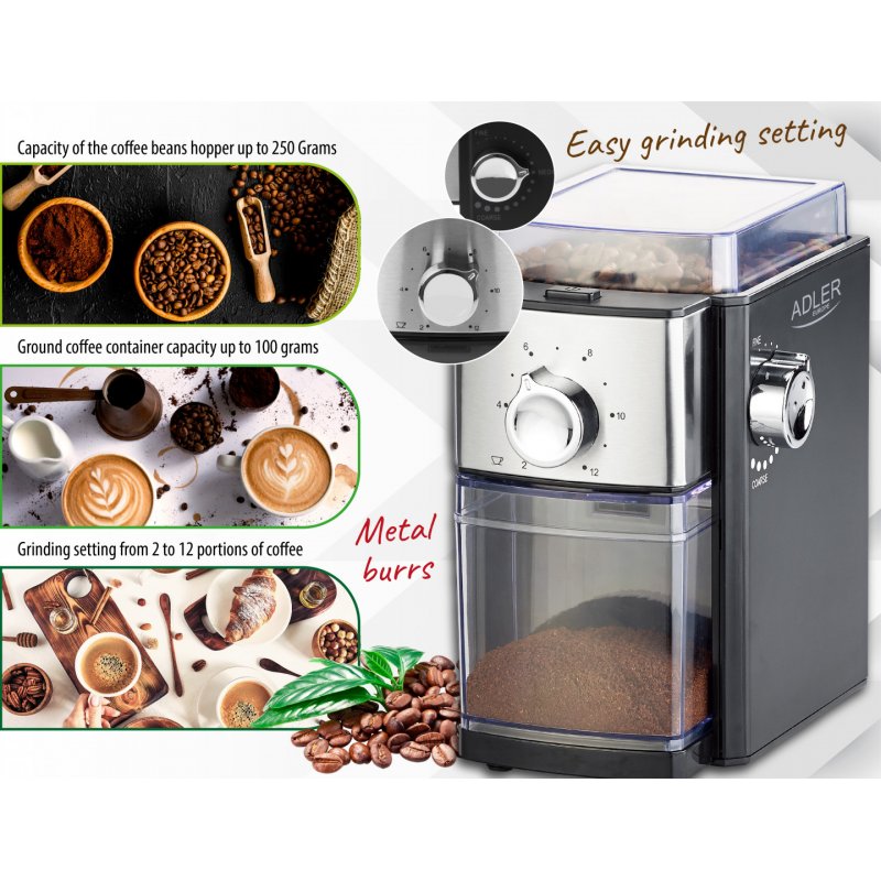 Adler AD 4448 coffee grinder 300 W Black