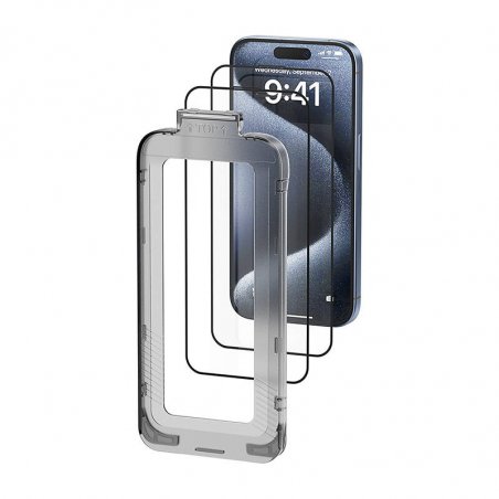 Vention KUKTCC-20 tempered glass for iPhone 15 Plus applicator