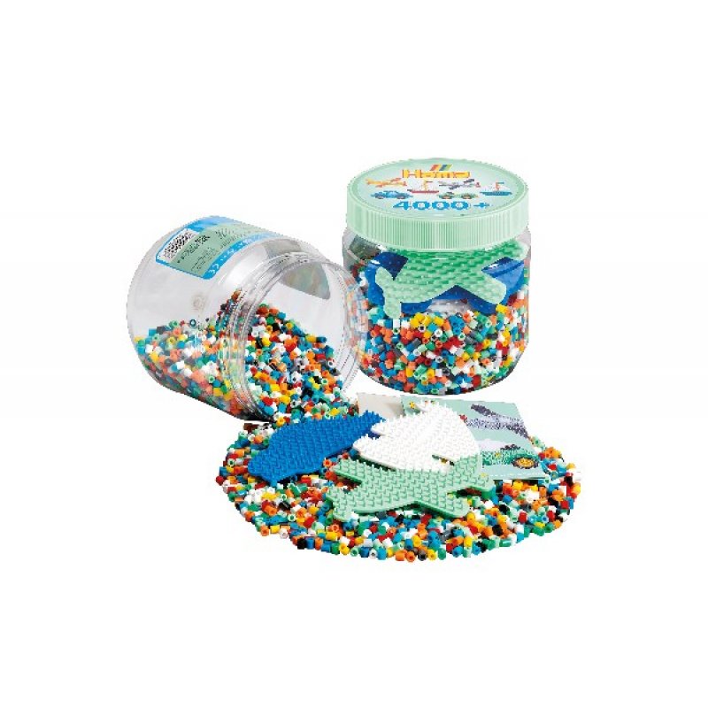 Hama - Midi Beads 4000pcs 3 Assorted Pegboards - (382053)