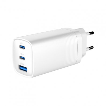 Gembird TA-UC-PDQC65-01-W 3-port 65 W GaN USB PowerDelivery fast charger white