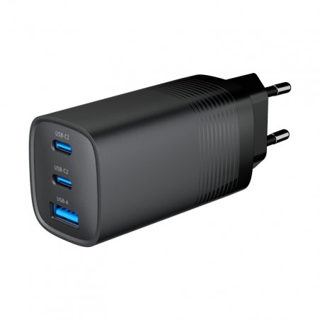 Gembird TA-UC-PDQC65-01-BK 3-port 65 W GaN USB PowerDelivery fast charger black