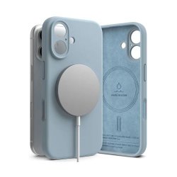 Ringke iPhone 16 Case Silicone Magnetic Blue