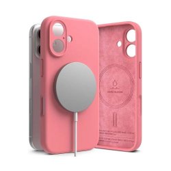Ringke iPhone 16 Case Silicone Magnetic Pink