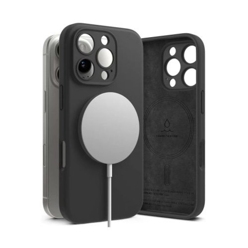 Ringke iPhone 16 Pro Case Silicone Magnetic Black