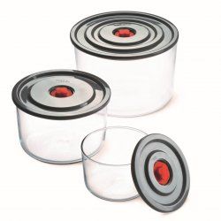 STOCKICX6 - Lot de 3 boites alimentaires - cont 2L, dim 187x128 mm, cont 1L-156x100 mm, cont 0,35L-116x76 mm -verre