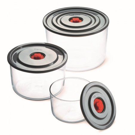 STOCKICX6 - Lot de 3 boites alimentaires - cont 2L, dim 187x128 mm, cont 1L-156x100 mm, cont 0,35L-116x76 mm -verre