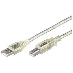 Microconnect USBAB1T câble USB USB 2.0 1 m USB A USB B Transparent
