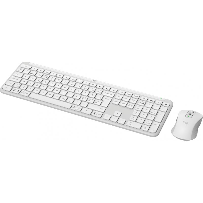 Logitech - Signature Slim Wireless Keyboard and Mouse Combo MK950 Off-White NORDIC