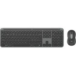 Logitech MK950 Signature Slim clavier Souris incluse Bureau RF sans fil Bluetooth QWERTY Danois, Finlandais,
