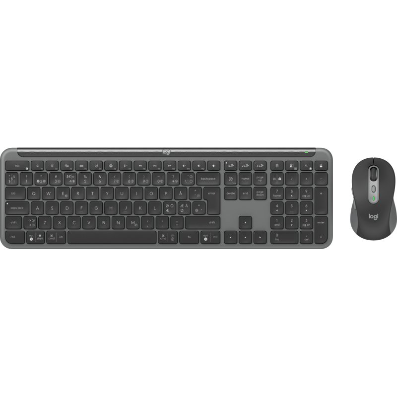 Logitech - Signature Slim Wireless Keyboard and Mouse Combo MK950 Graphite Nordic