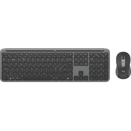 Logitech - Signature Slim Wireless Keyboard and Mouse Combo MK950 Graphite Nordic