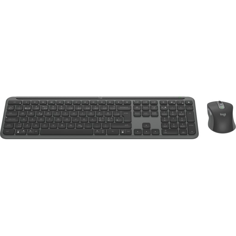 Logitech MK950 Signature Slim clavier Souris incluse Bureau RF sans fil Bluetooth QWERTY Danois, Finlandais,