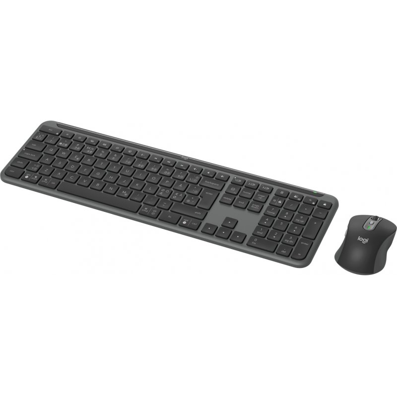 Logitech MK950 Signature Slim keyboard Mouse included Office RF Wireless Bluetooth QWERTY Danish, Finnish, Norwegian,