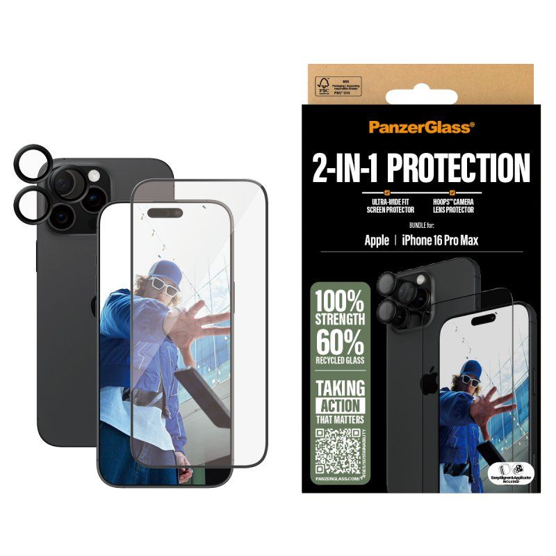 PanzerGlass PG 2-in-1 Bundle iPhone 16 6.9Inch Pro