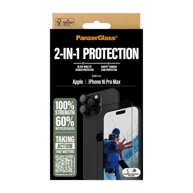 PanzerGlass PG 2-in-1 Bundle iPhone 16 6.9Inch Pro