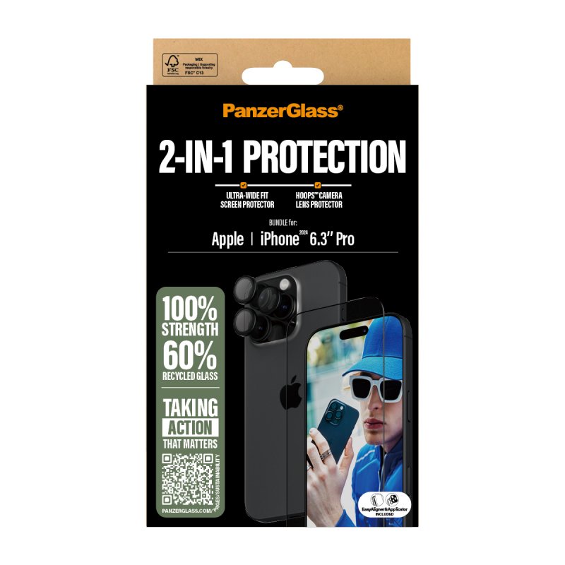 PanzerGlass PG 2-in-1 Bundle iPhone 16 6.3Inch Pro