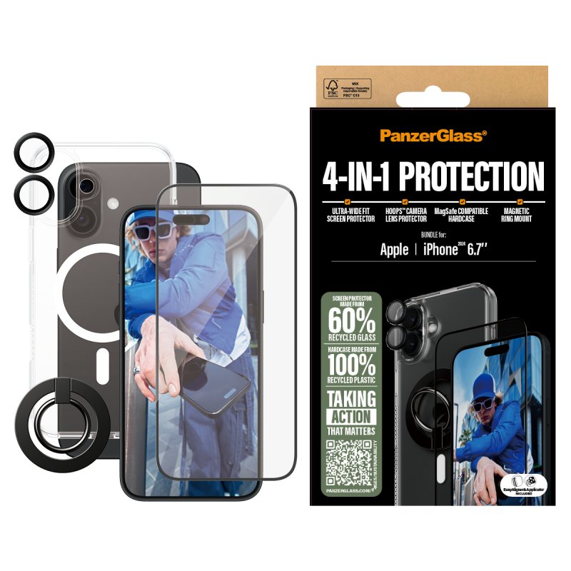 PanzerGlass 4-in-1 Protection Bundle iPhone 16 Plus