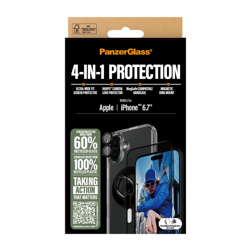PanzerGlass PG 4-in-1 Bundle iPhone 16 6.7Inch