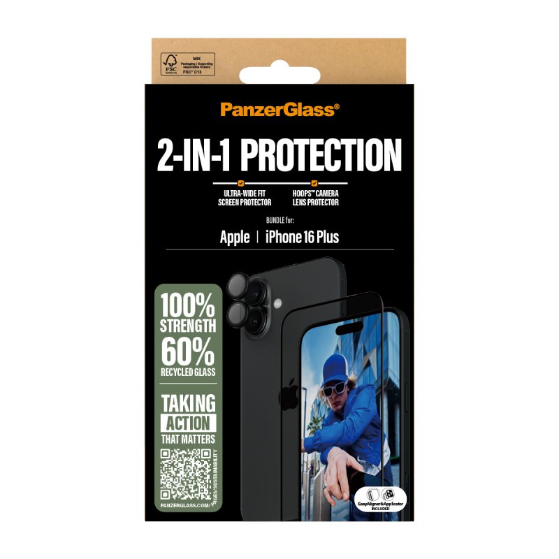 PanzerGlass PG 2-in-1 Bundle iPhone 16 6.7Inch